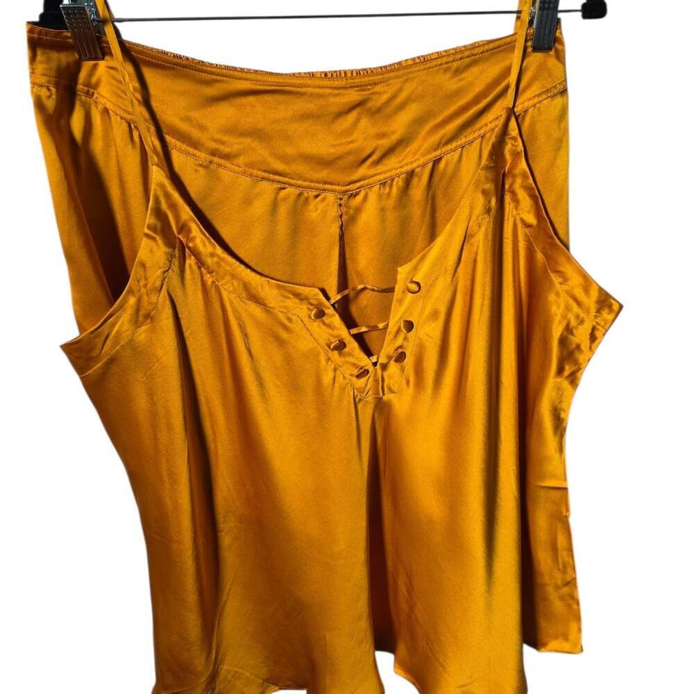 Vintage NWOT Women's Orange Silk Pajama Short Set Sz 2X